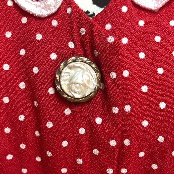 Amazing Vintage Jenny Petites Polka Dot Swing Dress Size 16 - Picture 6 of 8